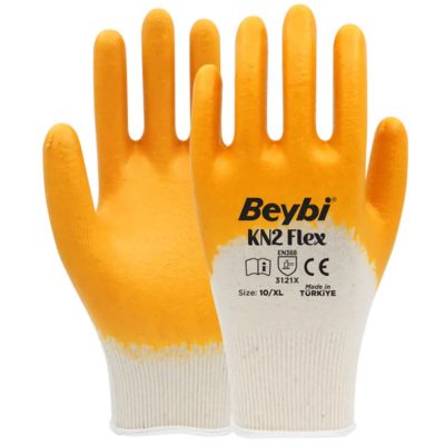 Beybi Kn2 Flex Sarı Nitril İş Eldiveni 288 Çift (1 Koli)